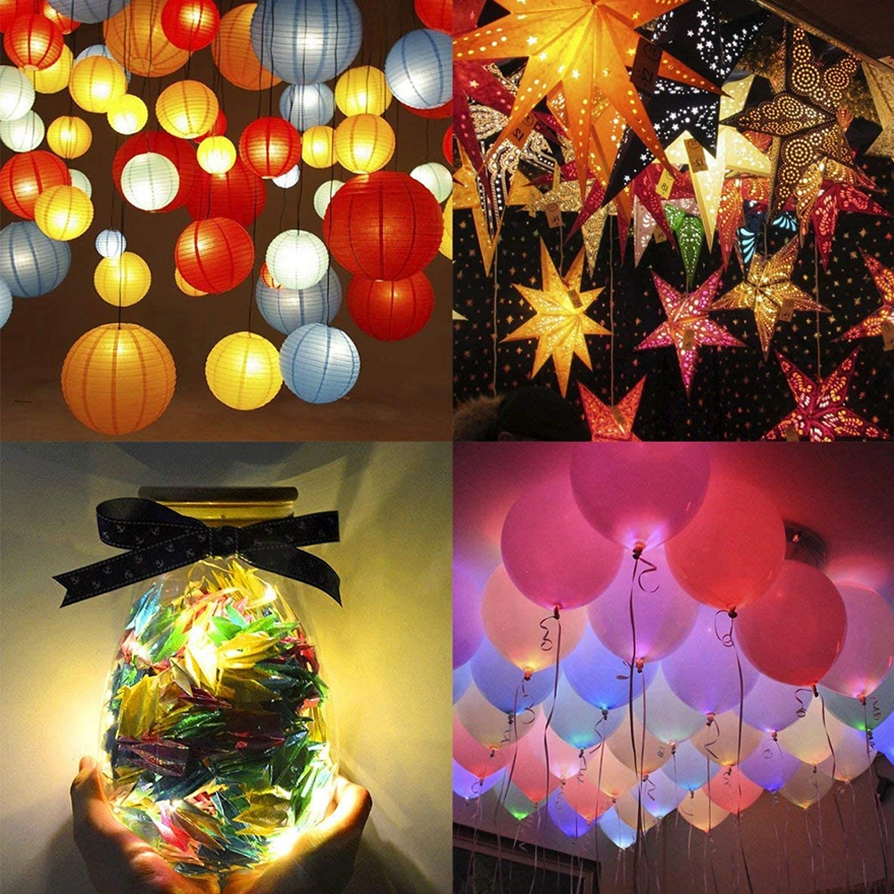 10pcs LED Hanging Lantern Wicks Lantern Balloons LED Light Miniature Light for Wedding Party Festival (Warm White Light)