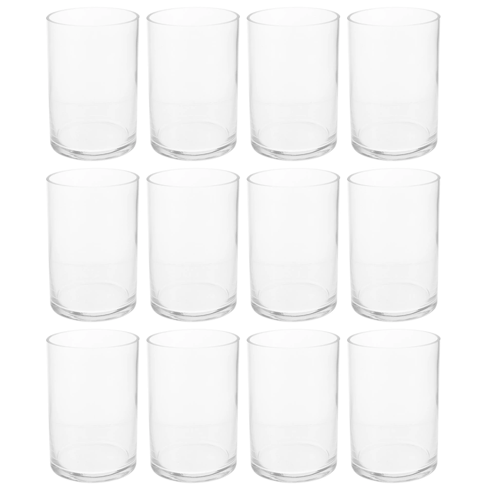 12Pcs Cylinder Glass Vase Transparent Flower Holder Flower Arrangement Holder Flower Container