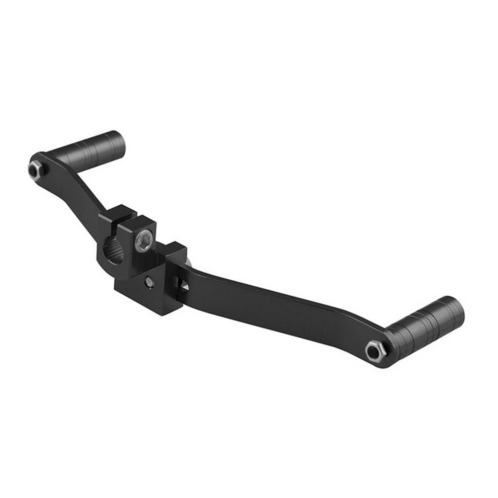 Universal Motorcycle Aluminum Alloy Dual Head 2 Way Gear Lever Footrest Pedal Shifter Motorcycle Accessories (Black)