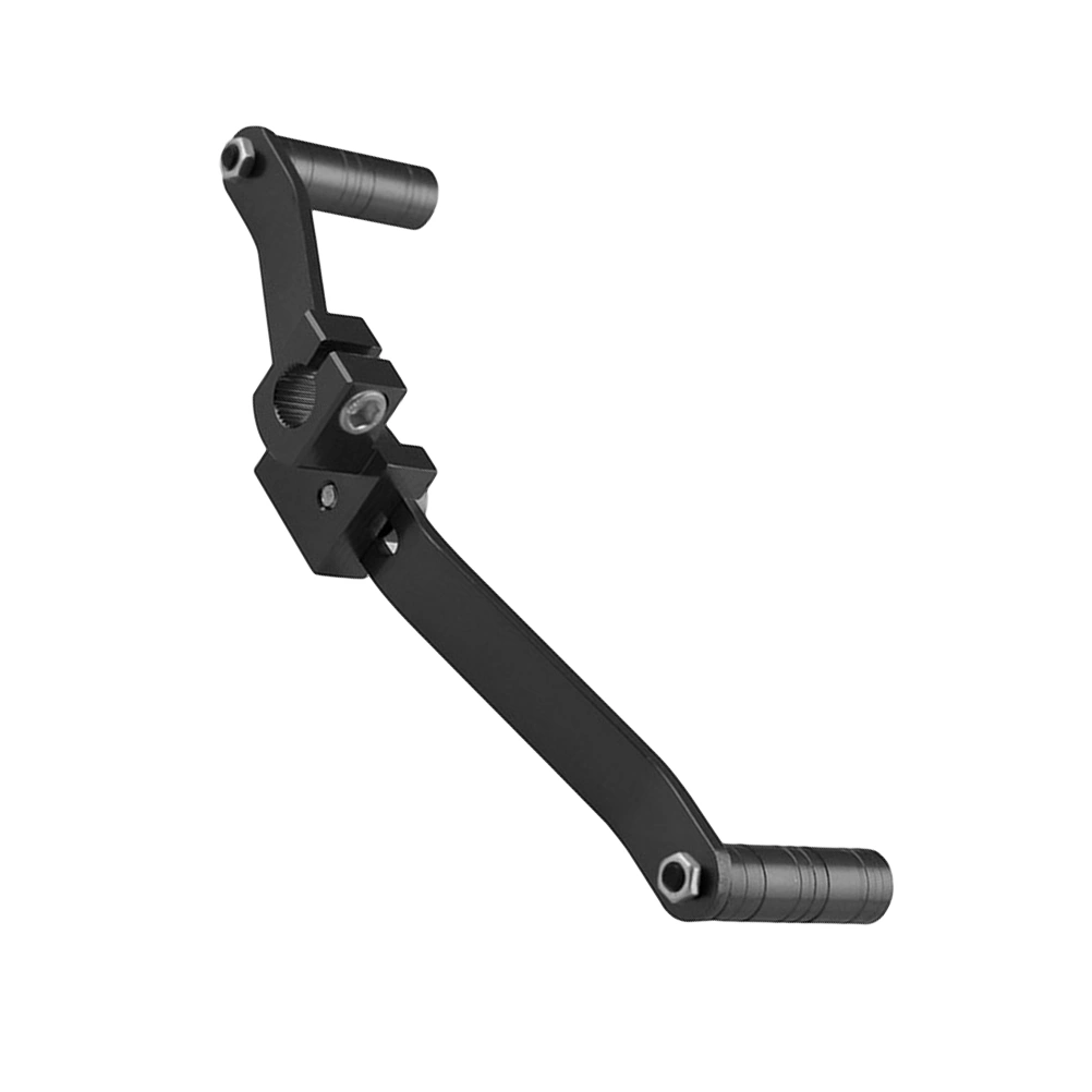 Universal Motorcycle Aluminum Alloy Dual Head 2 Way Gear Lever Footrest Pedal Shifter Motorcycle Accessories (Black)