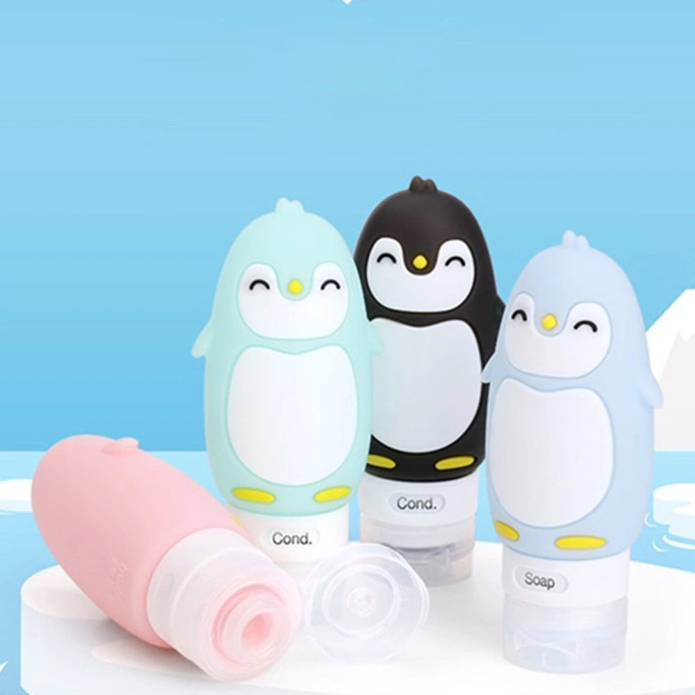 4pcs Silicone Travel Bottle Penguin Travel Cosmetics Packaging Bottle Collection Package Refillable Cosmetic Travel Containers