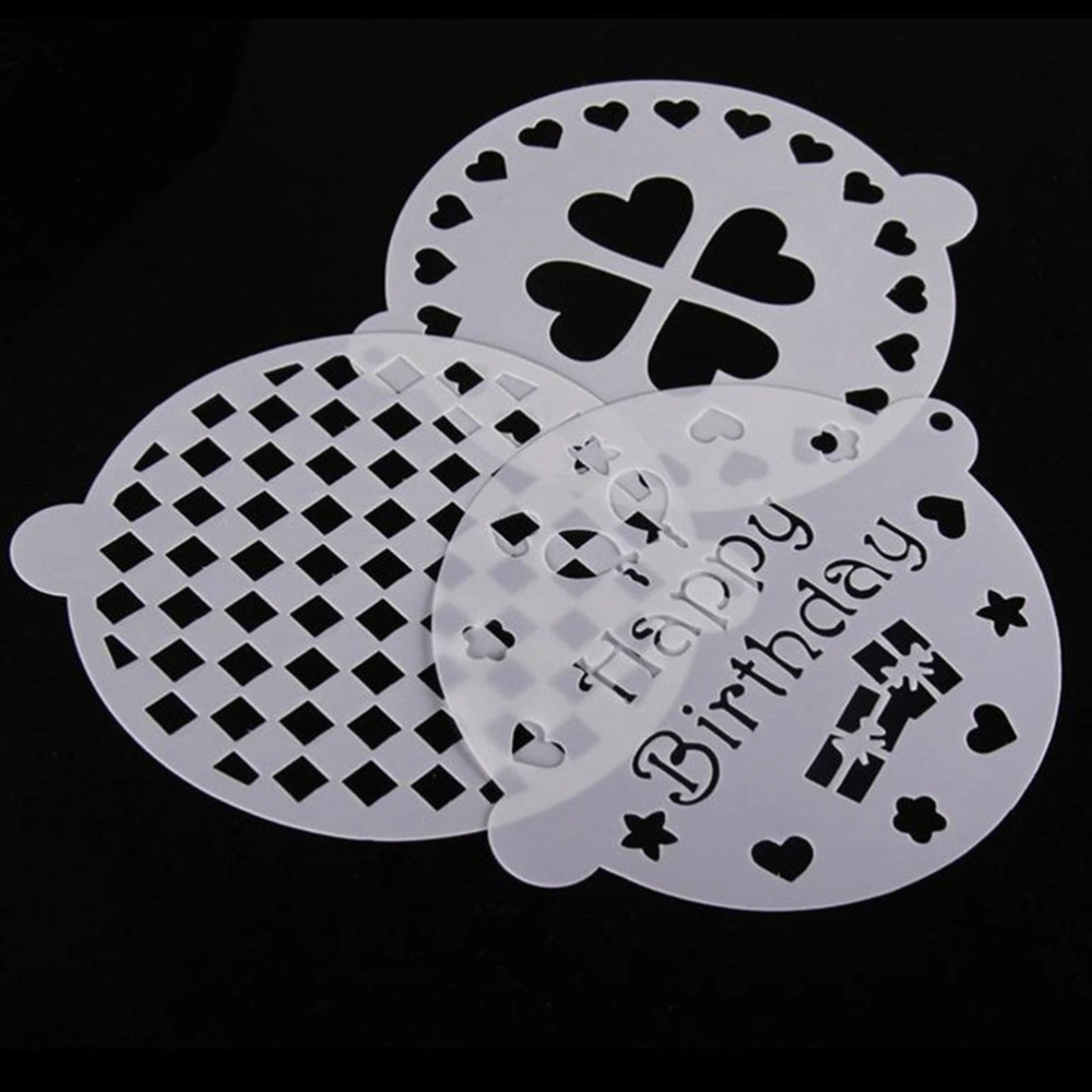 3pcs Cake Decorating DIY Stencil Plastic Hollow out Molds Spray Template Kitchen Baking Tool