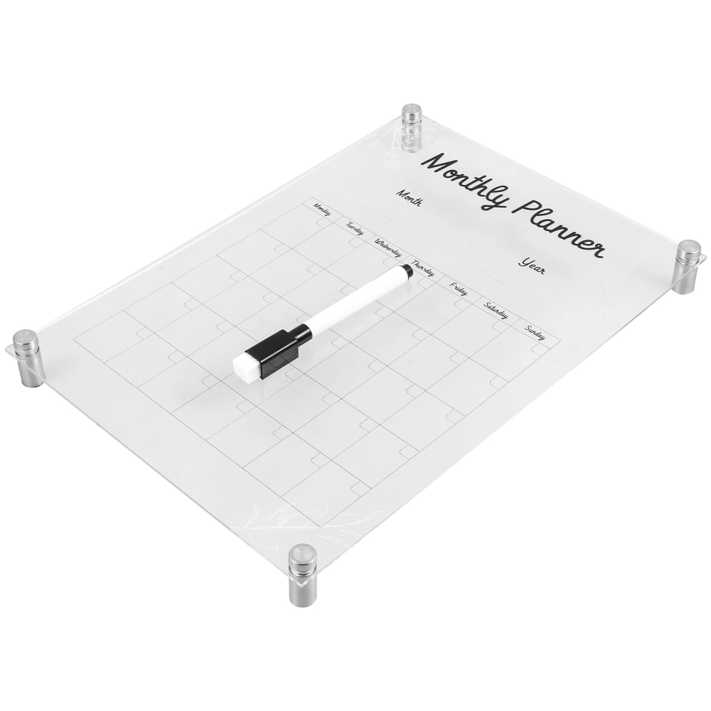 1 Set Acrylic Clear Message Board Erasable Weekly Board Planning Board for Office