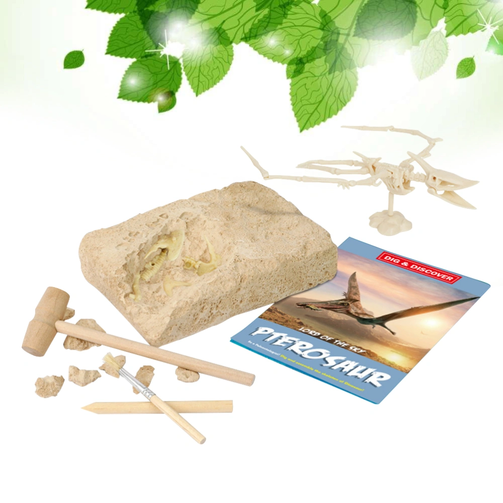 1Pc Archaeology Digging Simulation Archaeological Education Dinosaur Toy Fossil Digging Plaything for Intellectual Development (Beige)