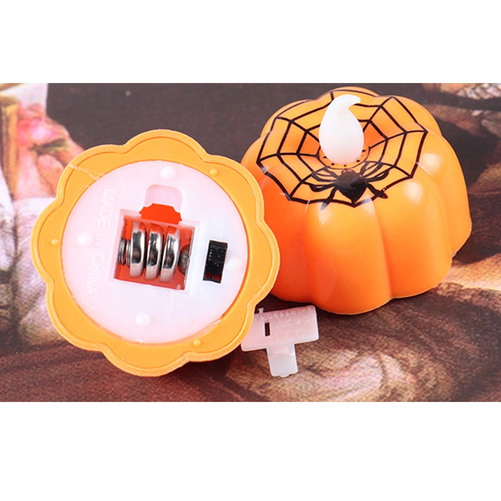 5pcs Halloween Pumpkin Lantern LED Electronic Light Romantic Candle Light Party Light For Holiday (3pcs Smile Pumpkin, 2pcs Spider Pumpkin)