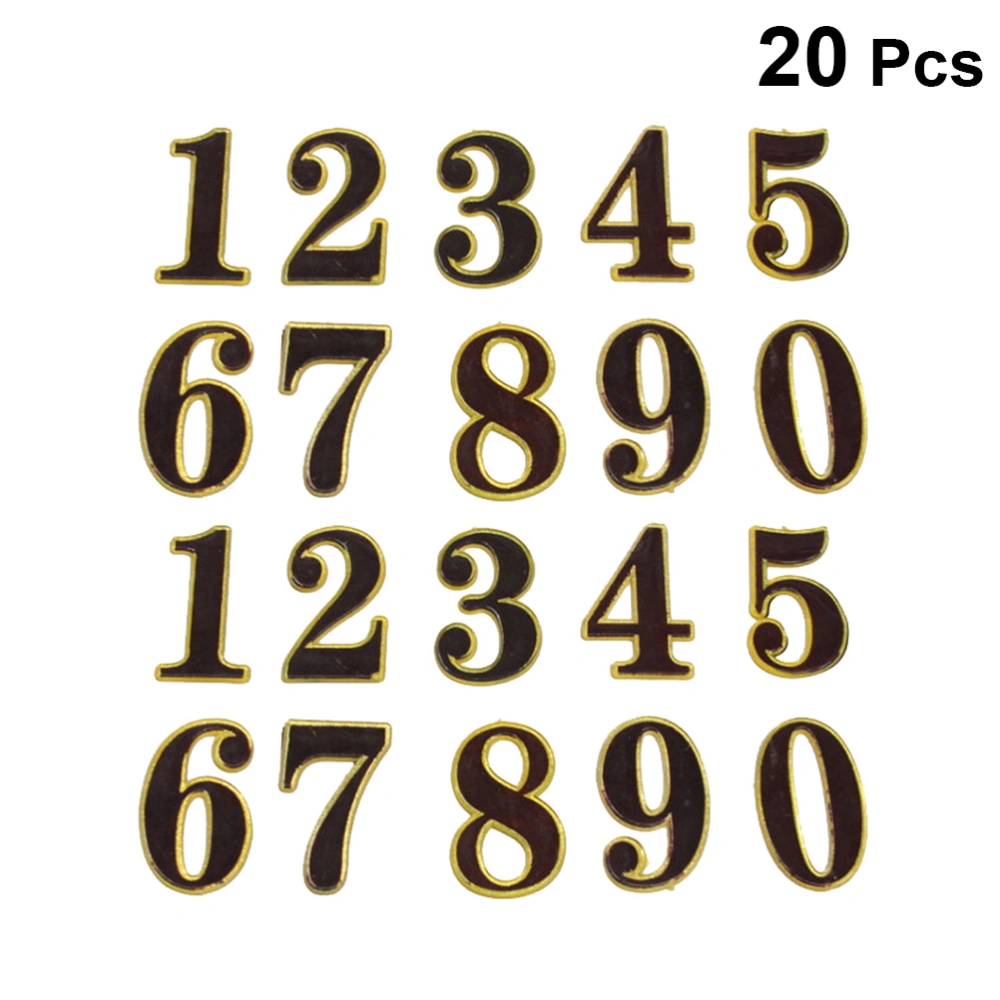 20pcs 0-9 Acrylic Number Sign Modern Plaque Number House Hotel Door Address Digits Sticker Plate Sign (0-9,2pcs for Each)