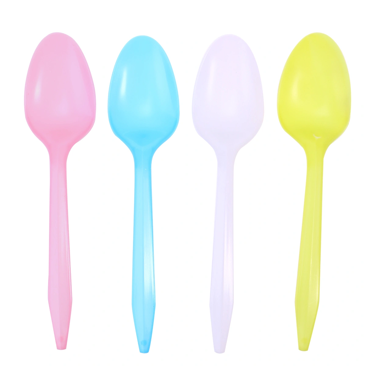 24pcs Disposable Plastic Spoons Party Cutlery Spoons Birthday Party Tableware for Jelly Ice Cream Dessert (Random Color)