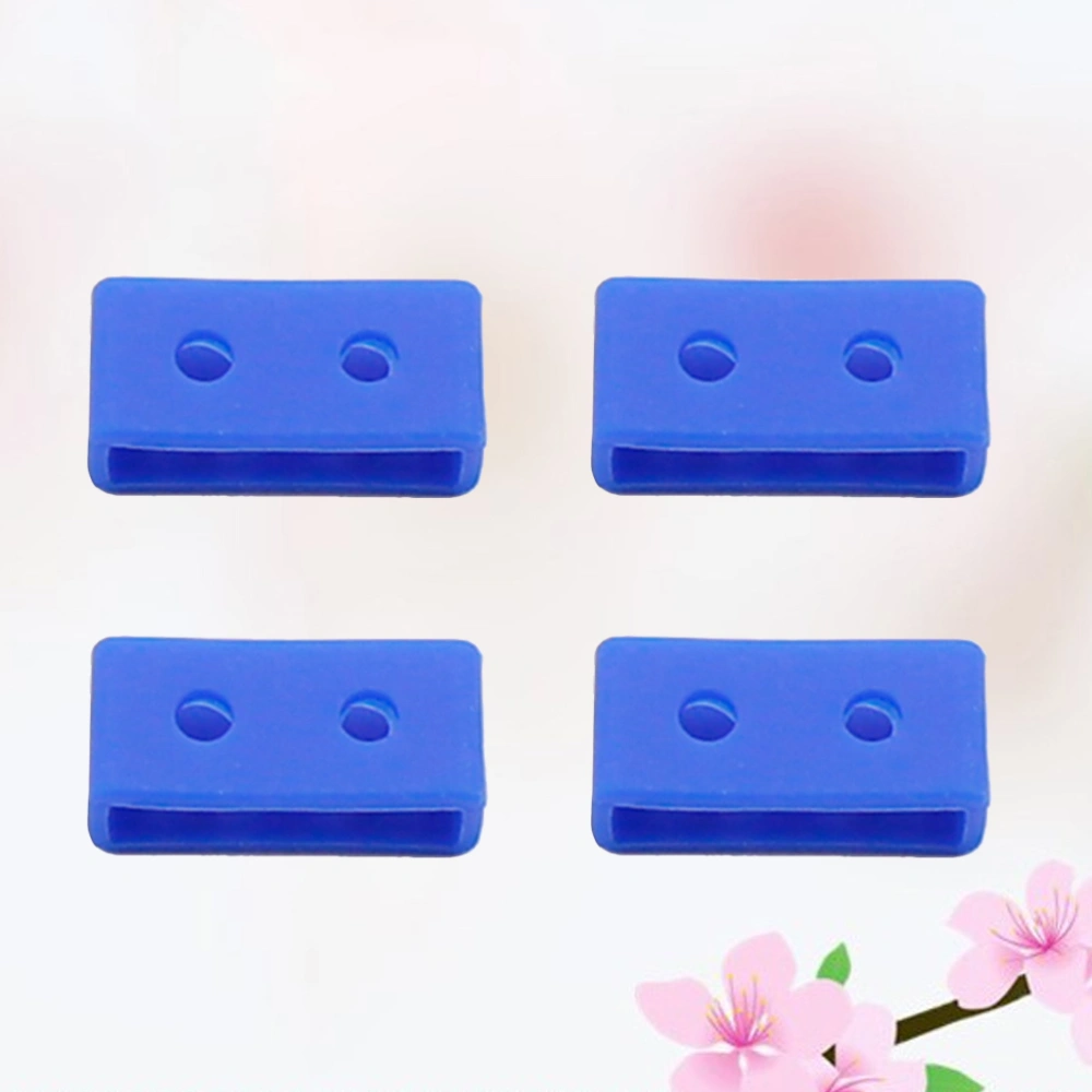 4pcs Silicone Replacement Watch Band Strap Loops Strap Ring Fastener Ring Replacement Silicone Keeper Retainer Holder Secure Accessories for Wristwatches (Blue 18mm)