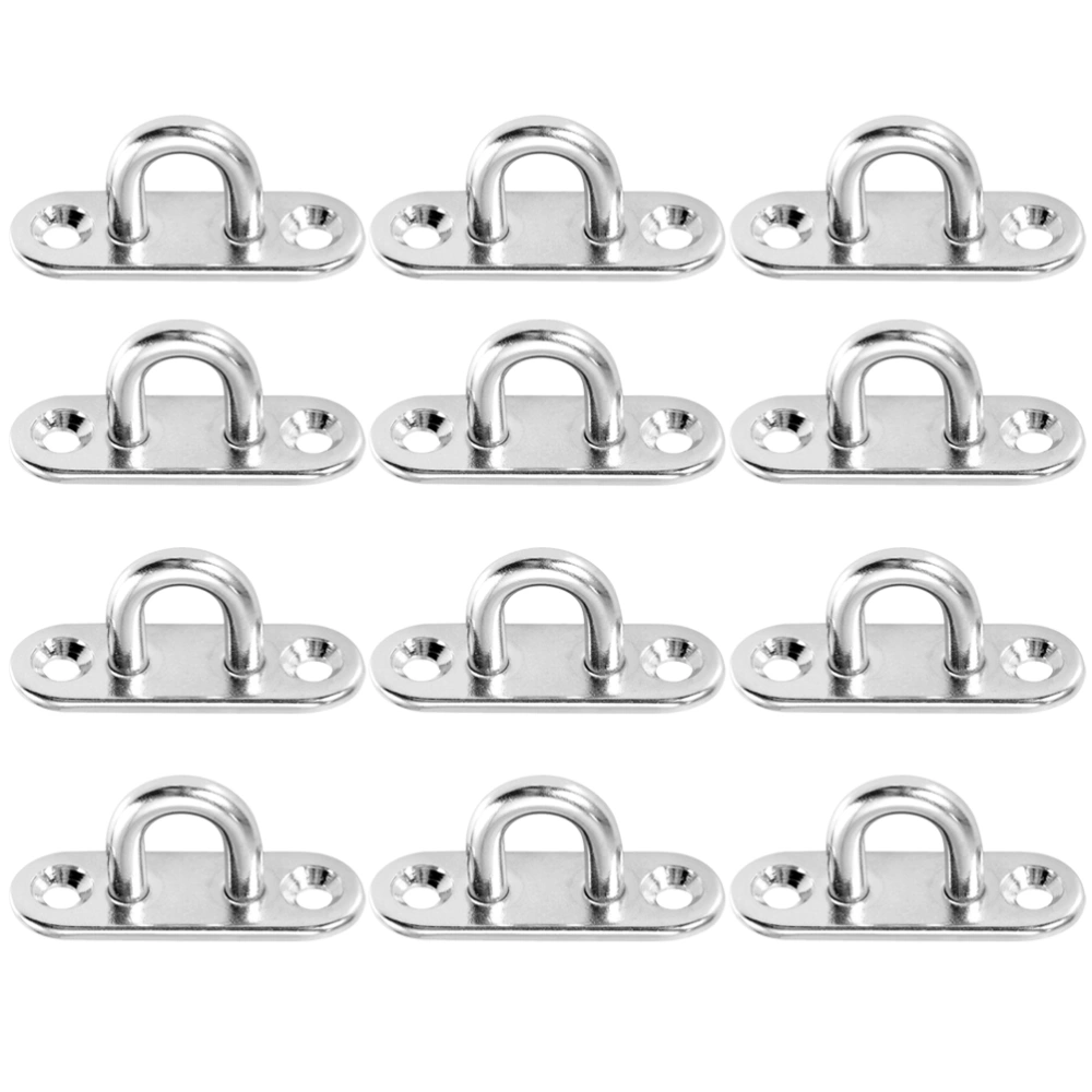 12pcs M5 U Shaped Bearing Hook Stainless Steel Bearing Hook Load-bearing Hook Ring Hook (Silver)