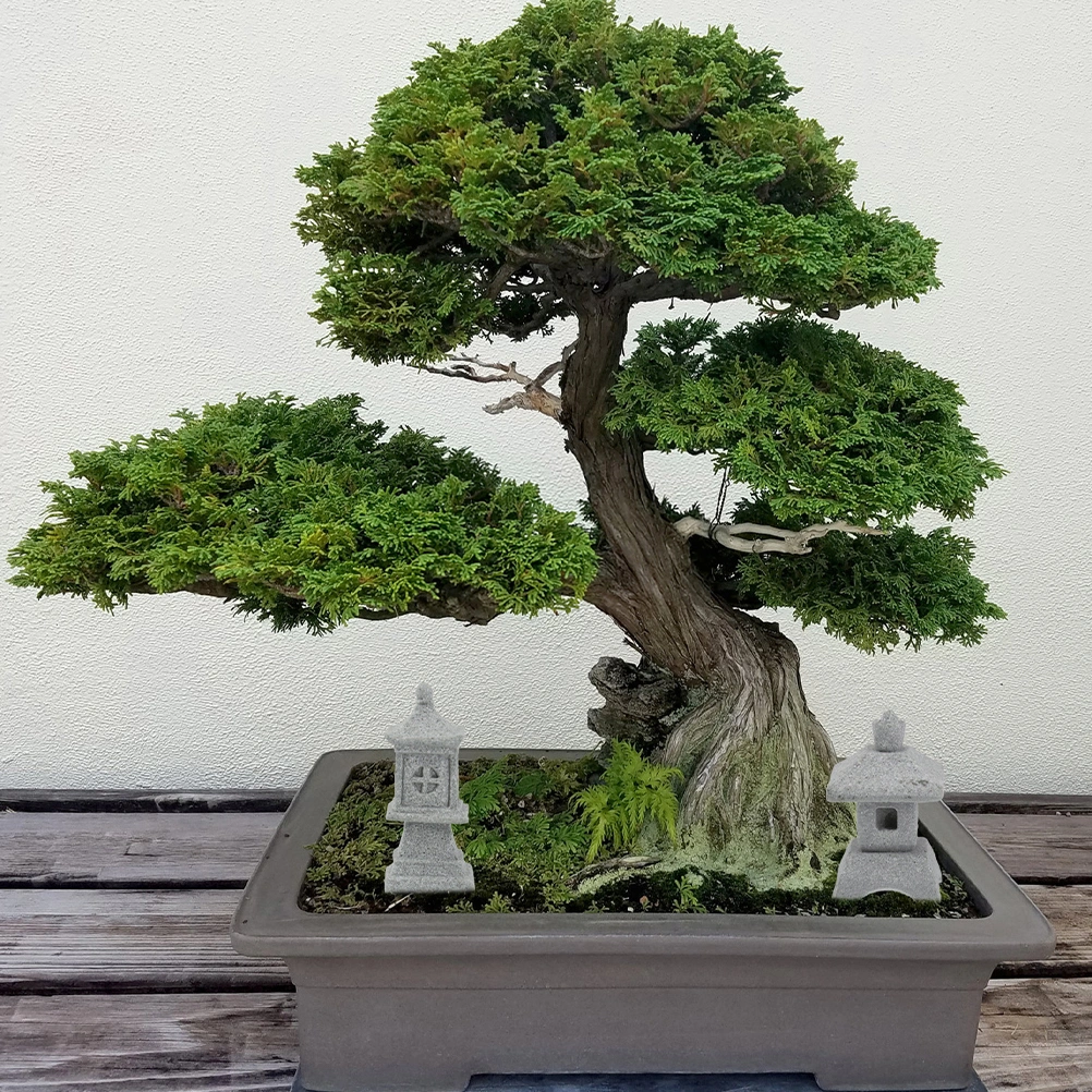 1 Set of Pagoda Statue Tower Statue Zen Garden Pagoda Decor Bonsai Miniature Pagoda