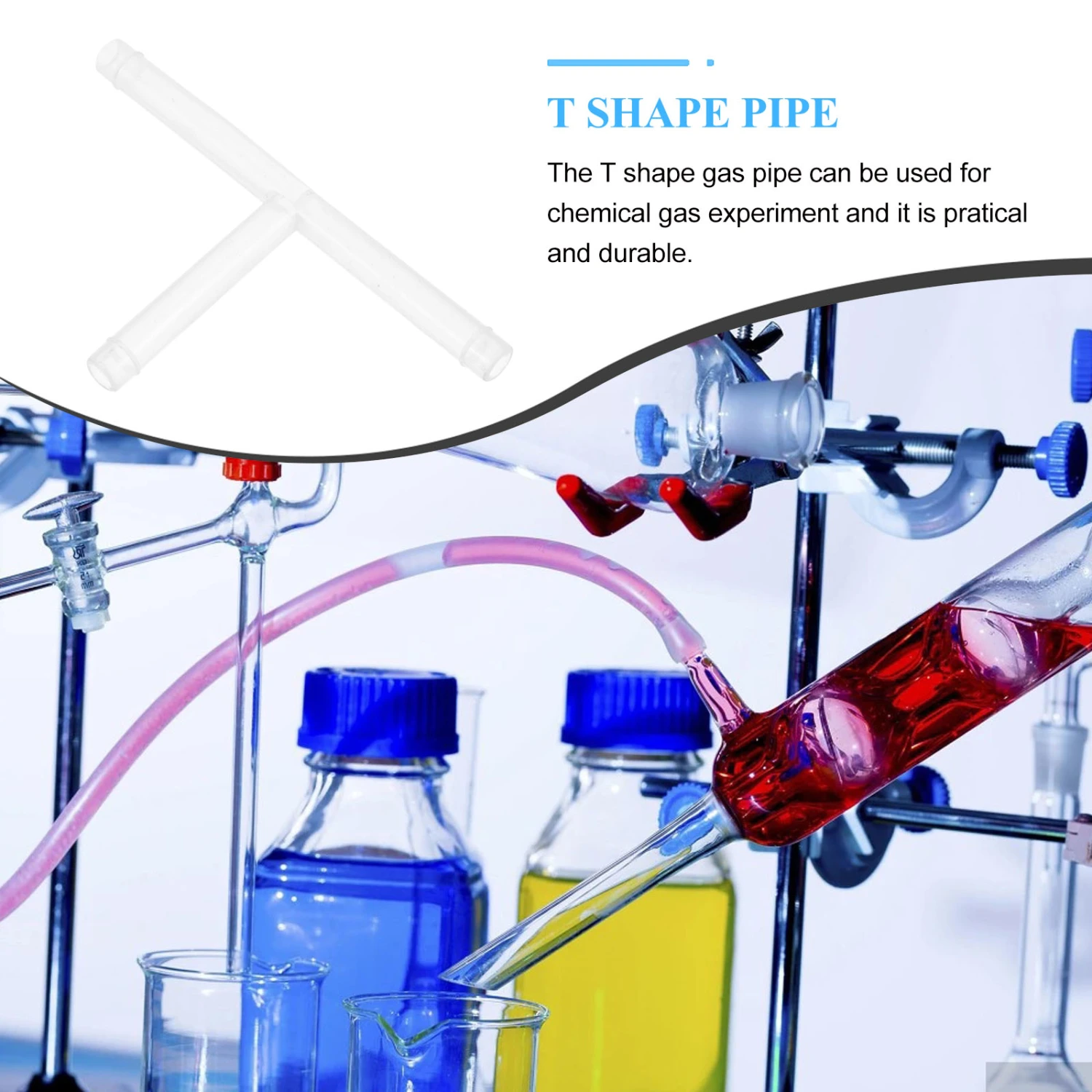 15pcs Experiment T Shape Pipeline Three-way Plastic Tube Laboratory Supplies