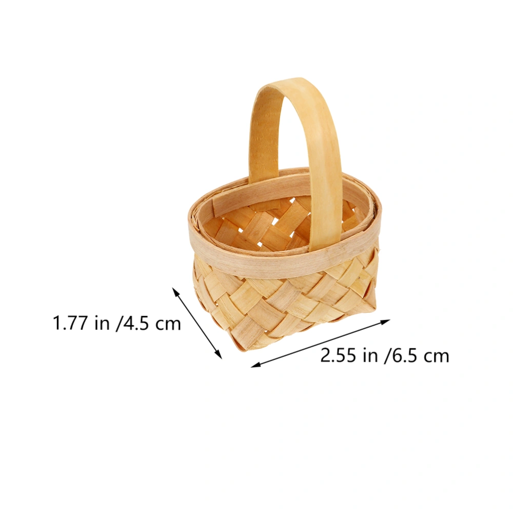 6pcs Decorative Wooden Woven Basket Portable Basket Multi-purpose Baskets