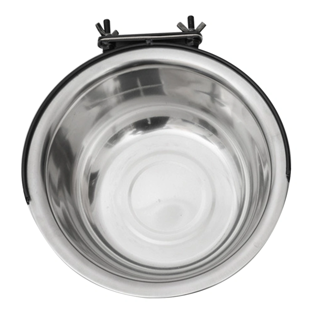 1Pc 1200ml Stainless Steel Pet Feeding Bowls Hanging Dogs Water Bowls for Pet Dog Cat(Silver)