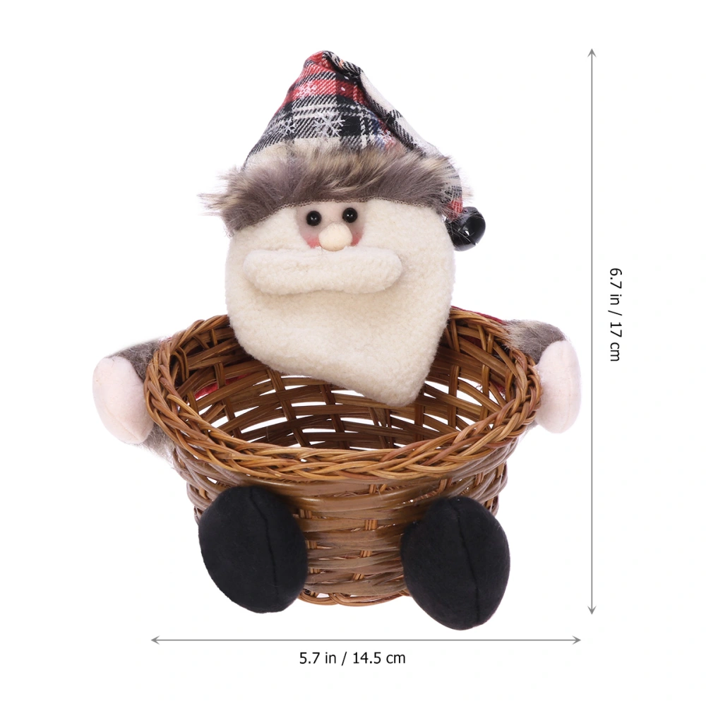 Candy Storage Basket Christmas Party Gift Holder Xmas Storage Basket Gift Ornament for Home Party Decoration (Santa Claus)