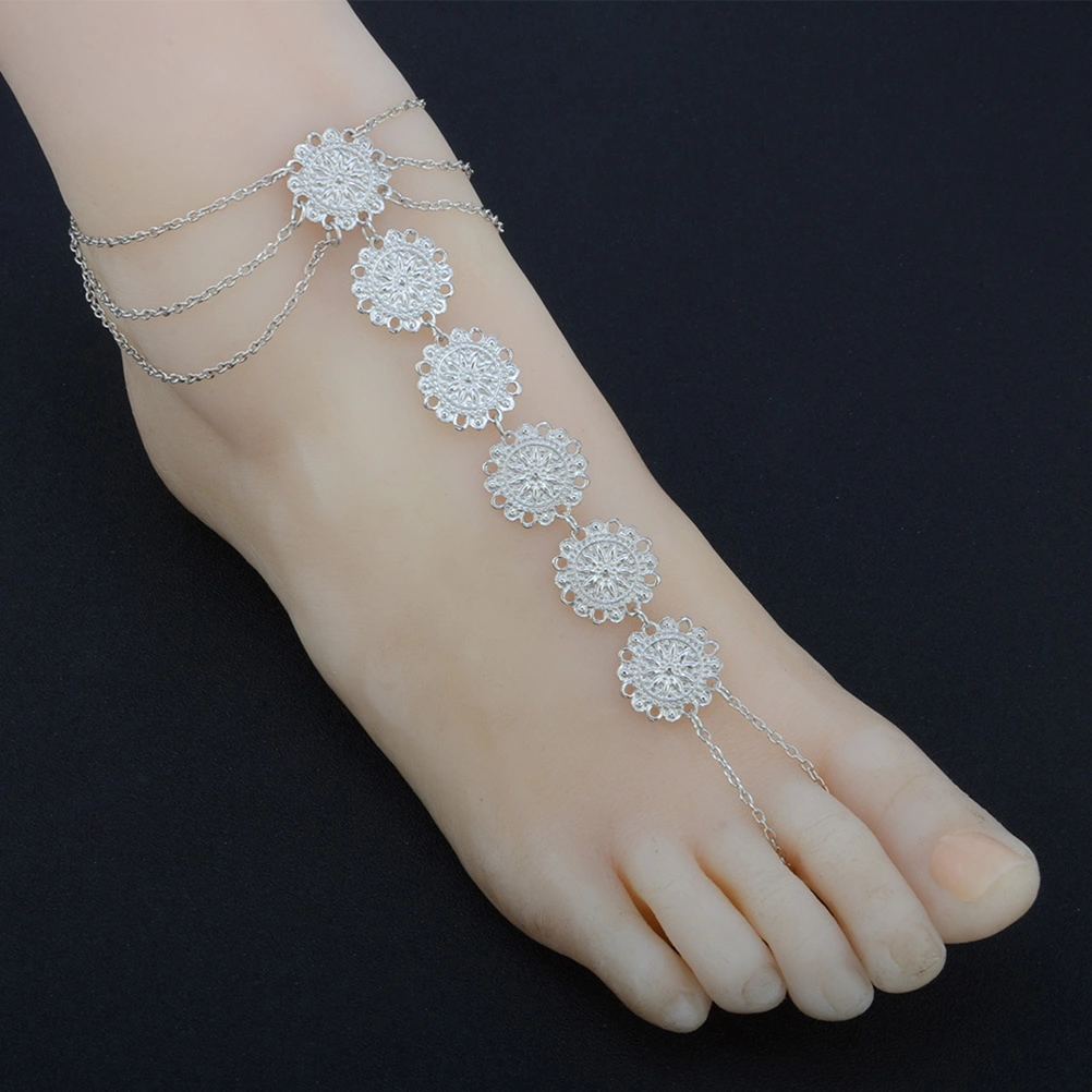 Bohemian Style Anklets Vintage Ankle Chain Ethnic Style Ankle Jewelry Ankle Decoration Silver