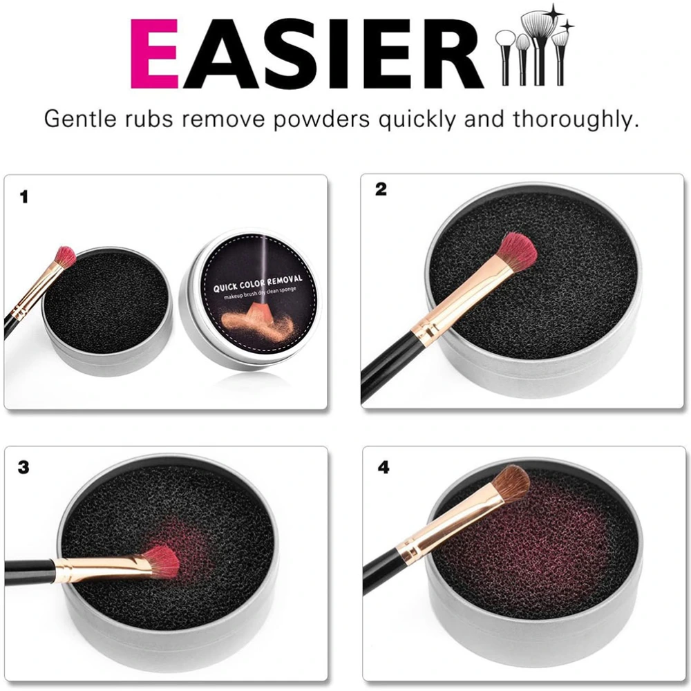 4Sets Makeup Brushes Cleaning Box Activated Carbon Sponge Simple Brushes Cleaner