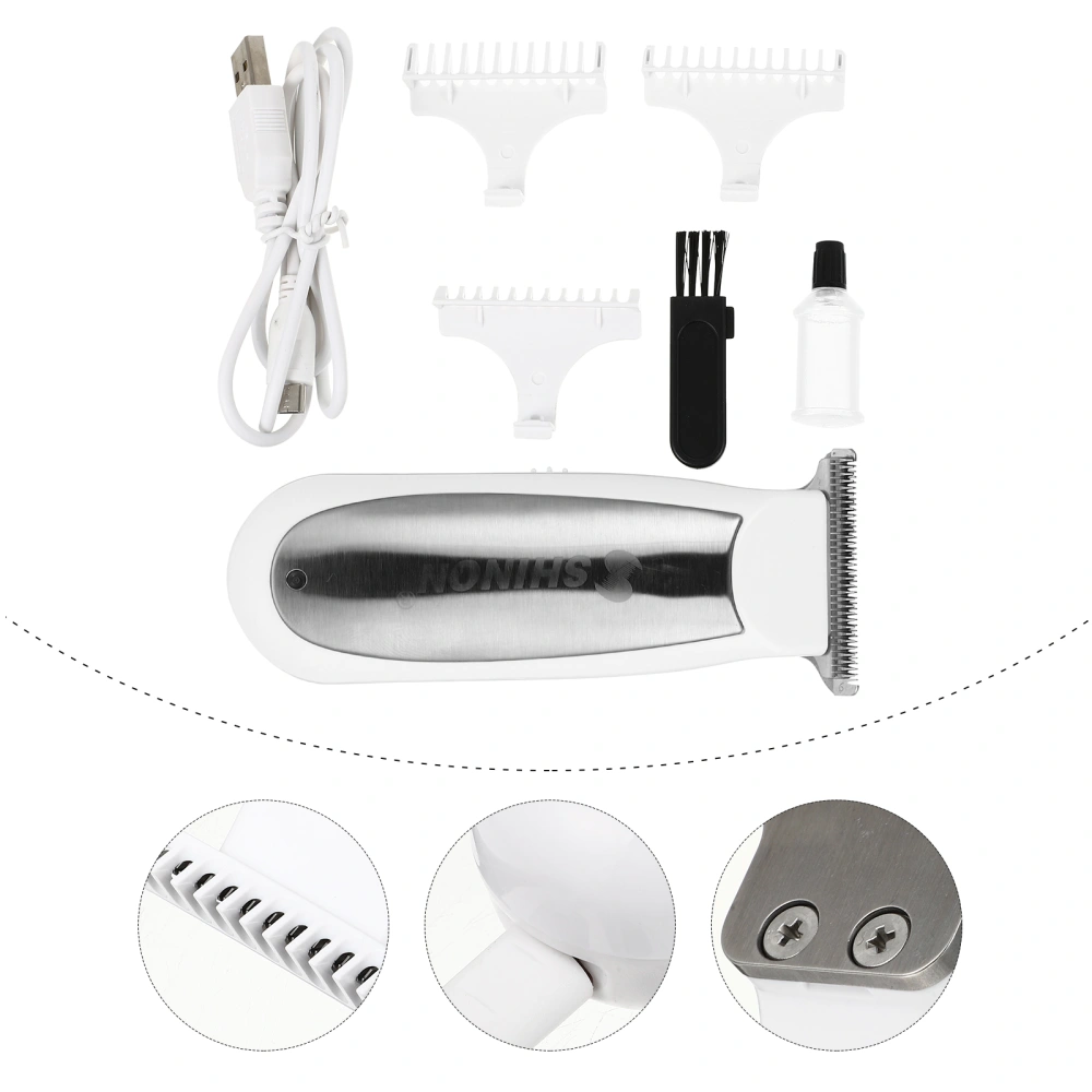 Baby Electric Hair Clipper USB Charging Mute Hair Trimmer Waterproof Hair Cutter White