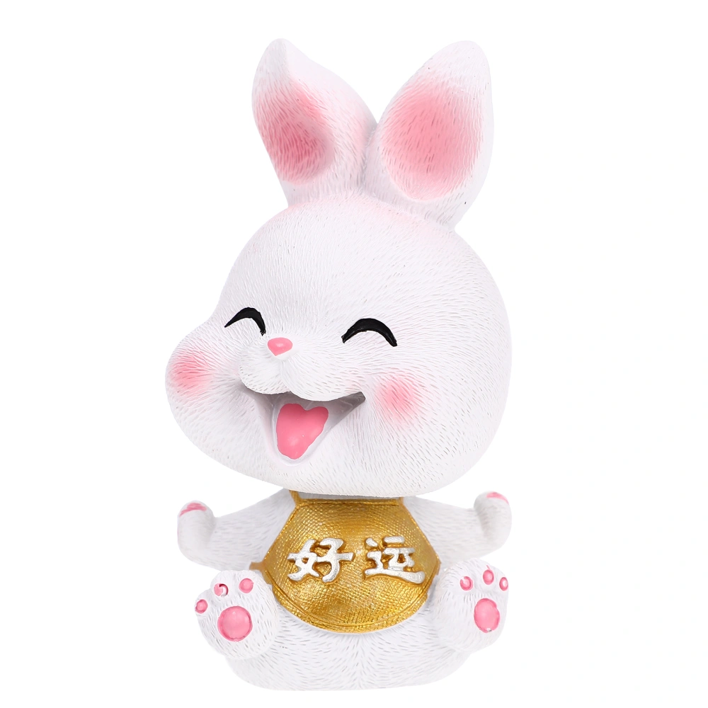 Adorable Resin Craft Rabbit Ornament Lovely Bunny Modeling Desktop Decor