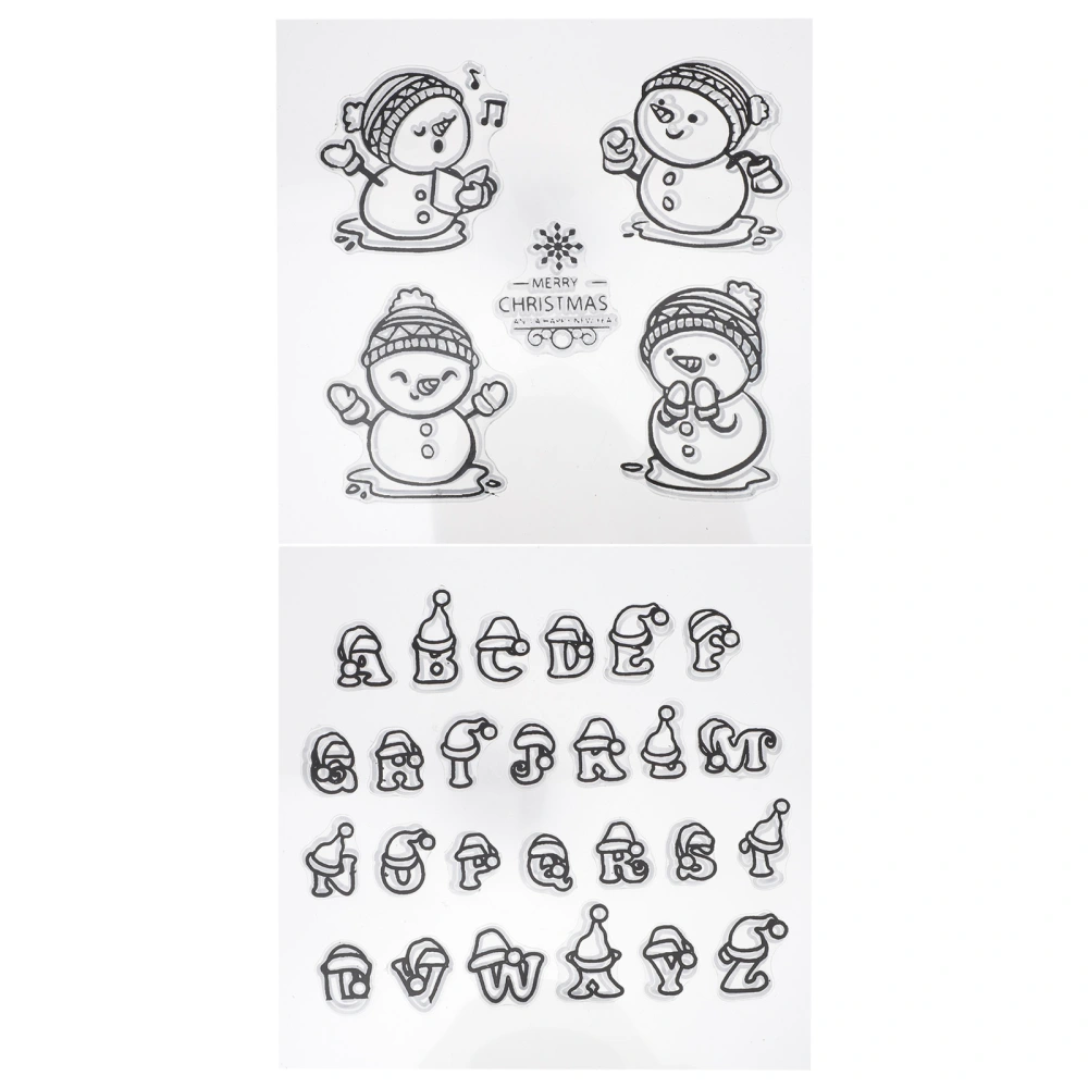 2Pcs Christmas Clear Stamps Transparent Silicone Art Stamps DIY Scrapbooking Tools