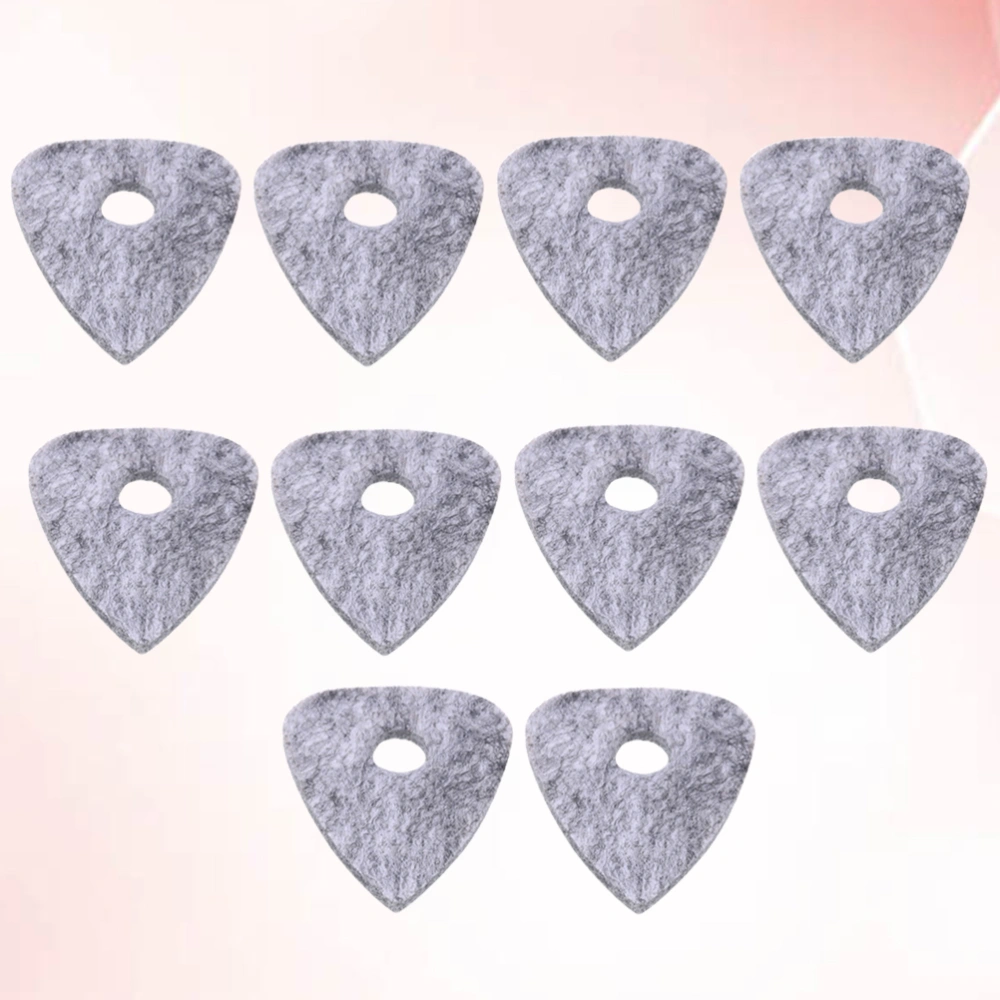 10pcs 4mm Wool Felt Material Guitar Pick Bass Guitar Plectrum Ukulele Guitar Picks Accessories (Grey)