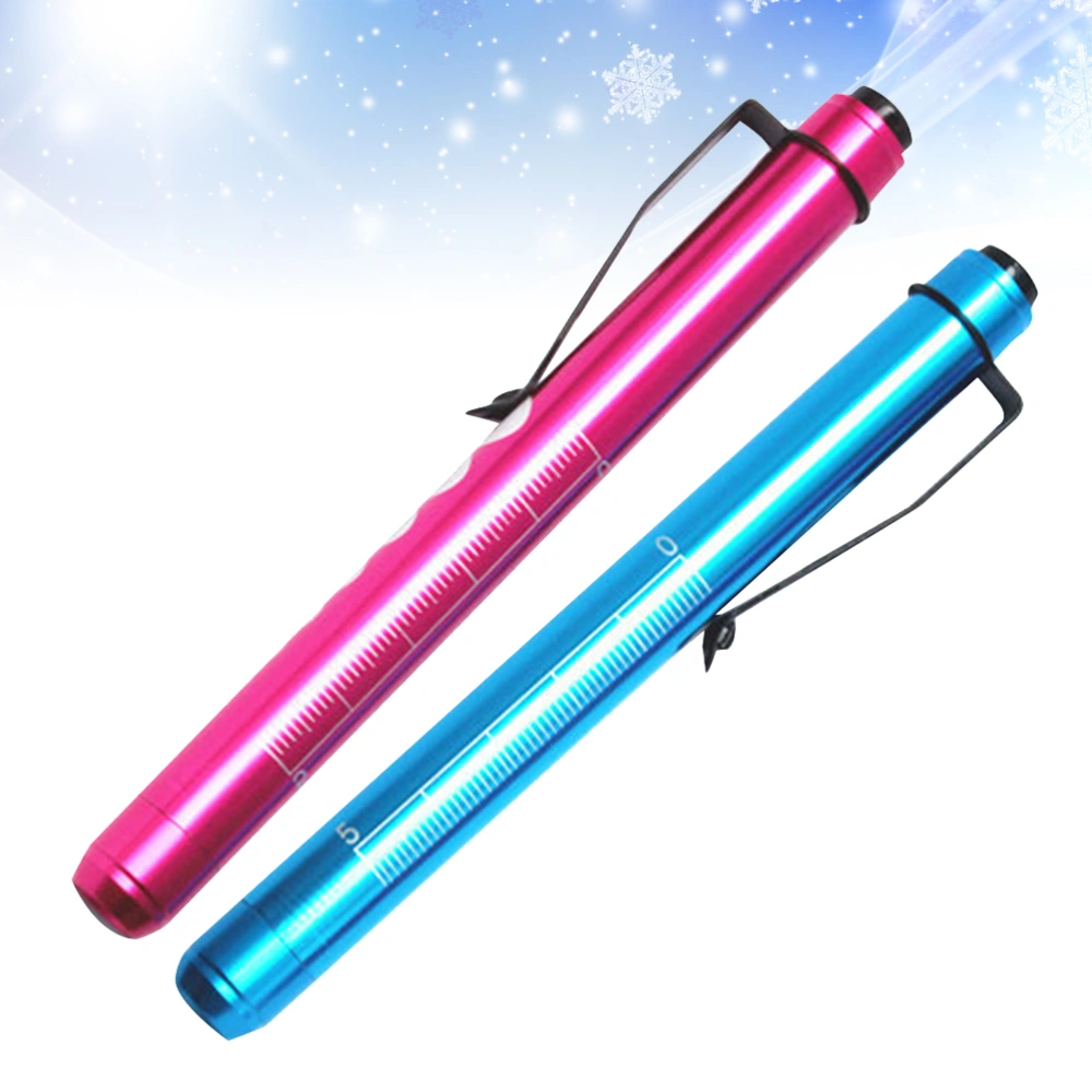 2PCS Medical Pen Light LED Pen Lamp Pupil Checking Light Oral Inspection Light Portable Mini Lamp without Battery