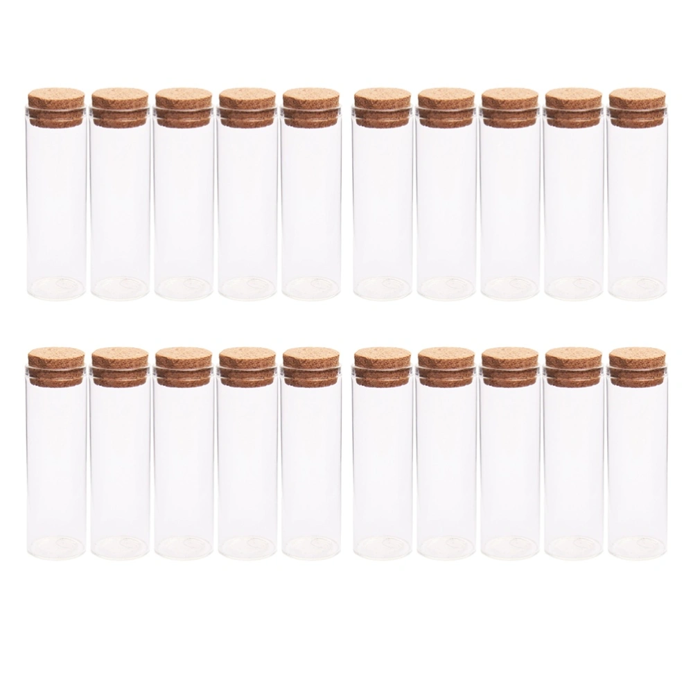 20pcs Cork Glass Bottles Transparent Tea Storage Jars Mini Empty Bottle Tea Subpacking Bottles for Home Party (30x120mm)