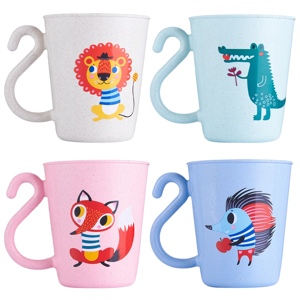 4pcs Unbreakable Cups Cartoon Toothbrush Cups Tooth Brushing Cups for Kids