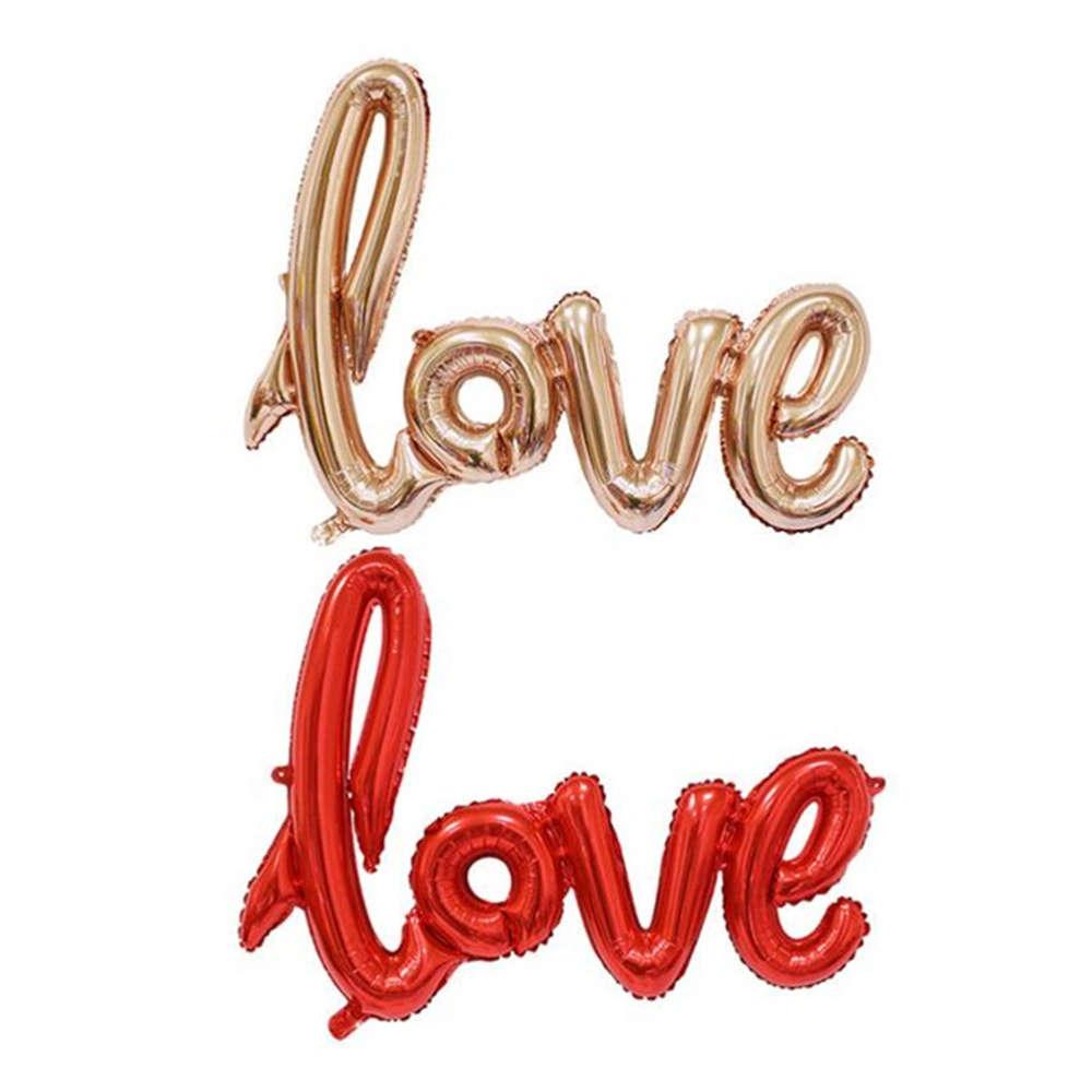 Love Balloon Banner Jumbo Foil Balloon Romantic Wedding Bridal Shower Anniversary Engagement Party Decoration Photo Props (Red)