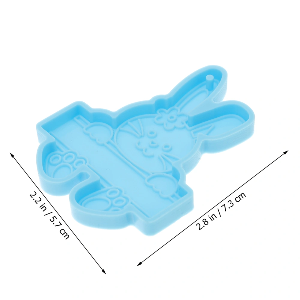 2pcs DIY Rabbit Keychain Epoxy Mold Easter Rabbit Couple Pendant Silicone Mold