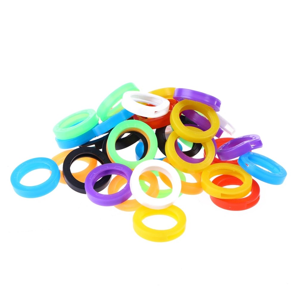 30pcs Bright Colored Key Caps Silicone Key Covers Elastic Key Tags Key Identifier Coding Rings(Mixed Color)