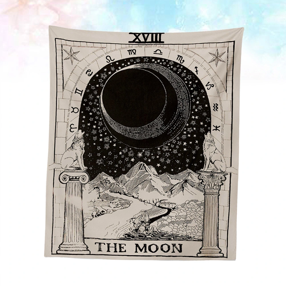 Bedroom Wall Tapestry Divination Astrology Tapestry Sun Moon Star Wall Tapestry (Style 2)