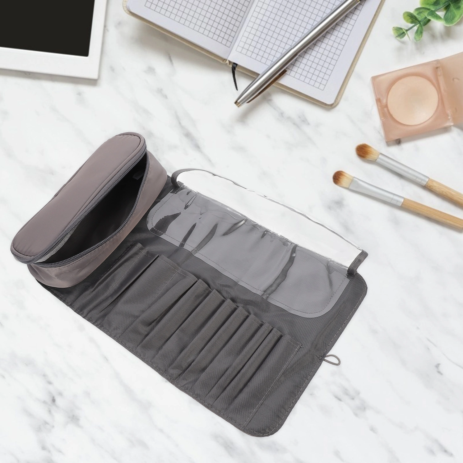 Portable Makeup Brush Storage Pouch Cosmetic Bag Makeup Brush Holder for Travel