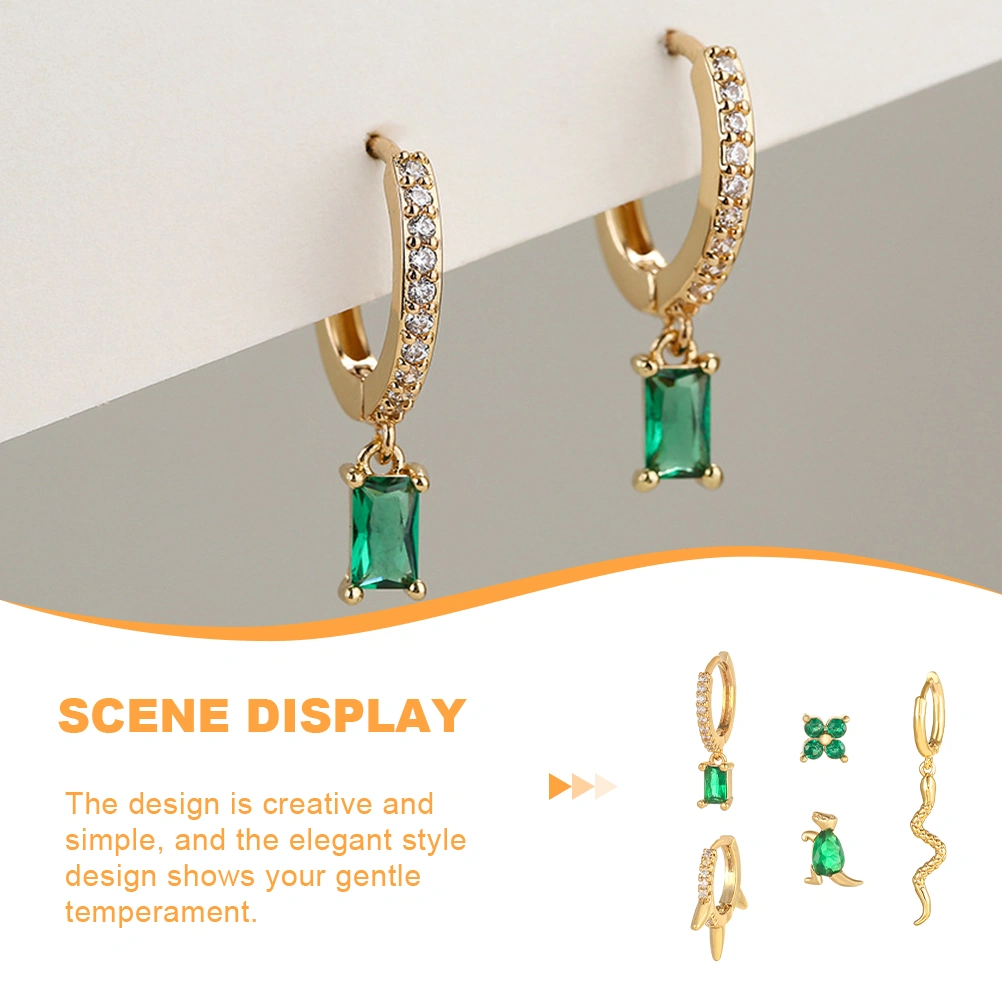 5pcs Earrings Sets Rhinestone Earrings Hoop Earrings Ear Studs Pierced Earrings