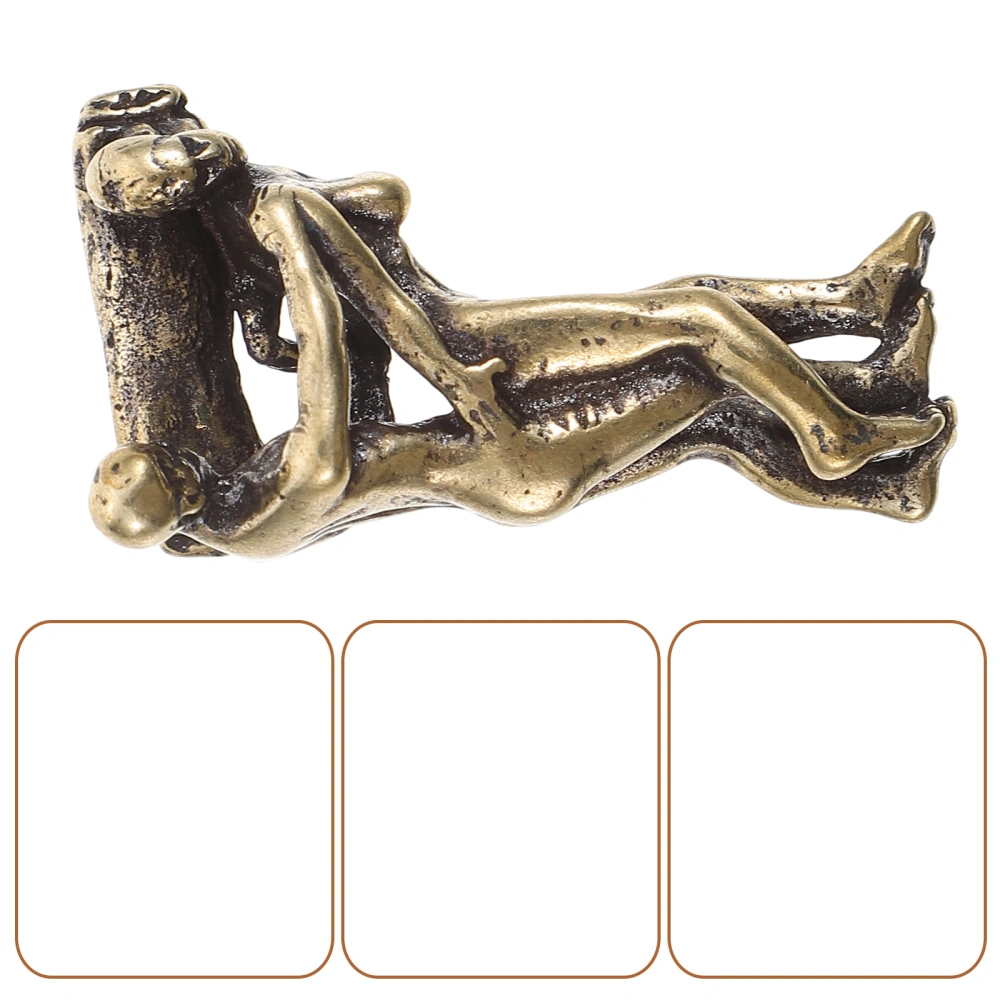 Couple Statue Decor Brass Craft Desktop Ornament Mini Sex Position Decor