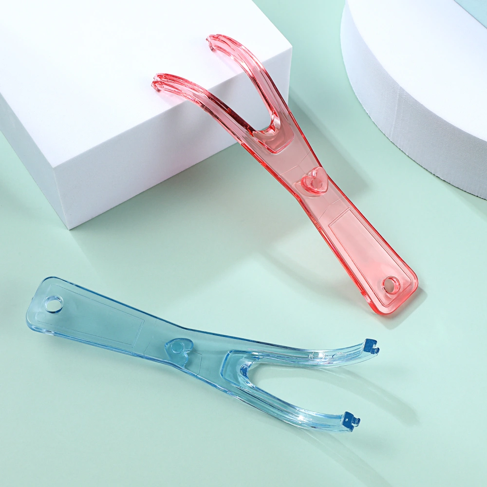 2pcs Dental Floss Holder Dental Flosser Plastic Floss Dispenser Dental Floss Replacement Rack