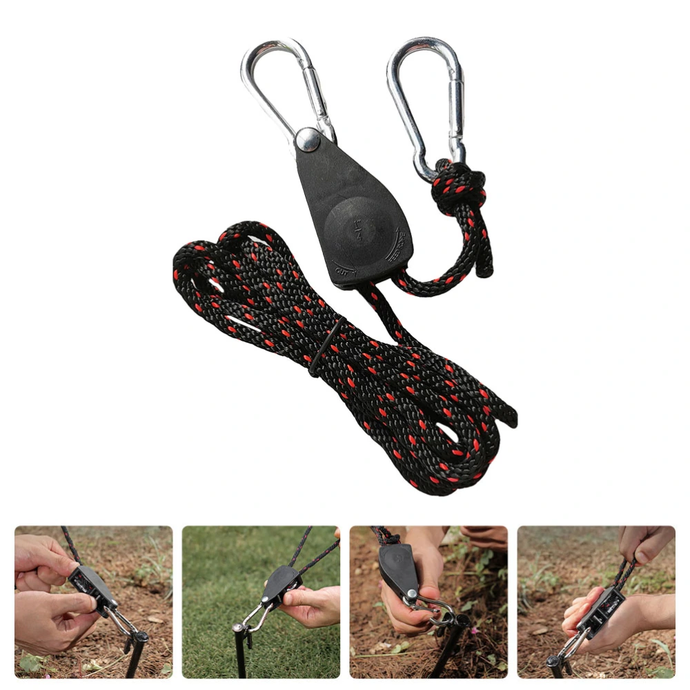 1 Set of Outdoor Pulley Rope Lifting Hanging Rope Tent Adjustable Hook