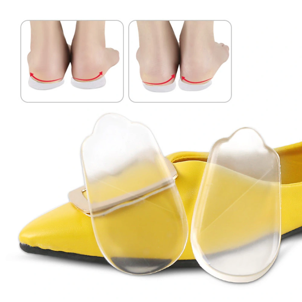 5 Pairs of Transparent Heel Pads O/X-type Legs Orthotics Gel Self-adhesive Absorbing Insoles Foot Care Protector for Males (Size S)