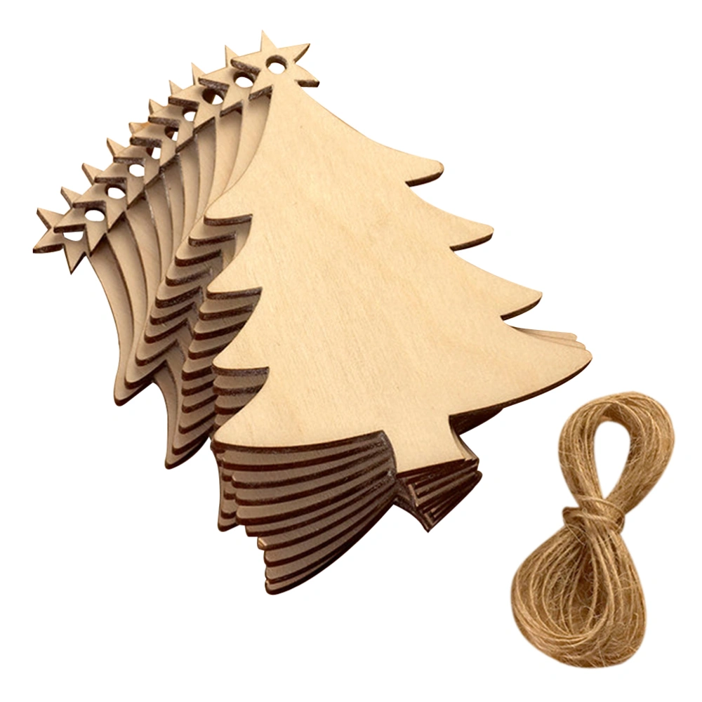 50pcs Christmas Wooden Hanging Plaque Christmas Tree Hanging Sign Xmas Tree Home Party Decoration