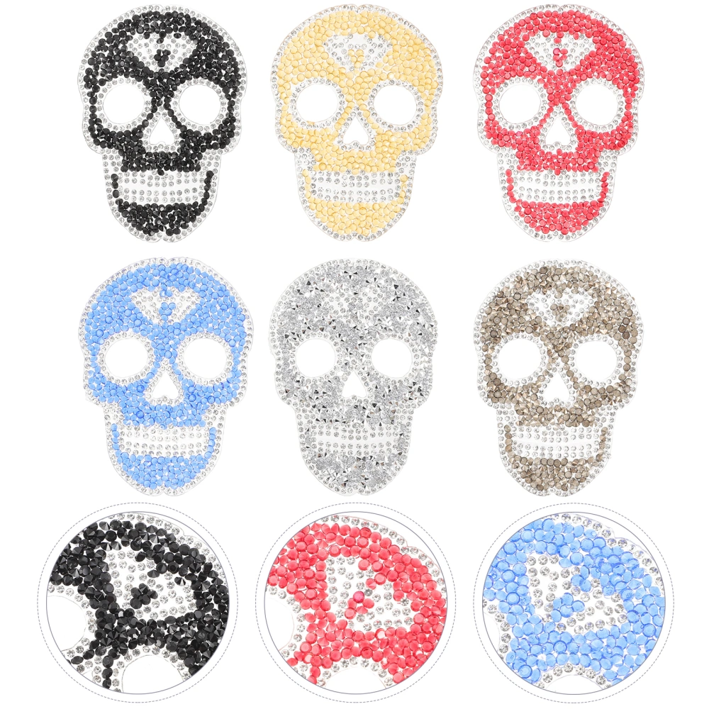 6pcs Skull Design Clothes Patches Sewing Patches Ironing Appliques Patches