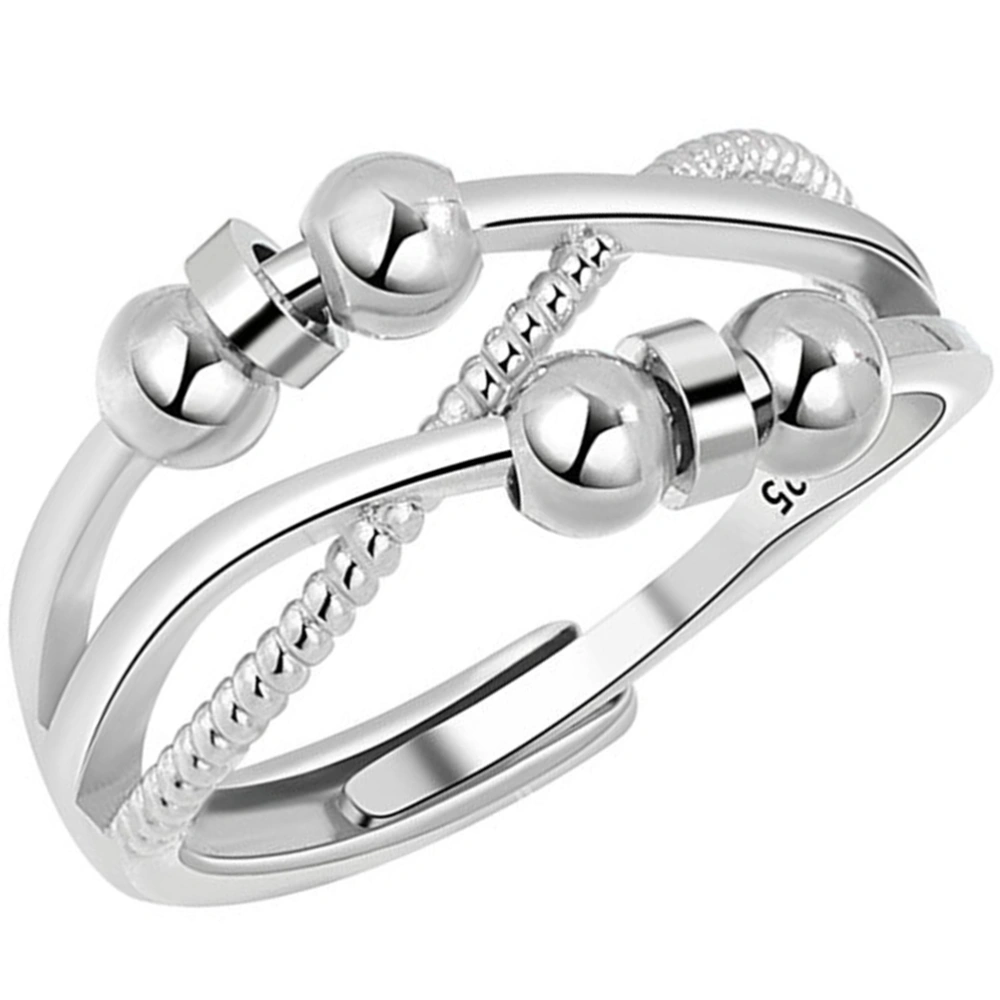 Anxiety Ring Women Fidget Ring Bead Rotating Ring Pressure Relief Gift for Women