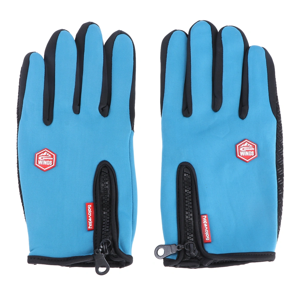 1 Pair Outdoor Winter Warm Waterproof Gloves Cycling Gloves Bike Gloves Gloves with Sensitive Touchscreen Function Idea for Skiing Snowboarding Cycling Size XL (Blue)