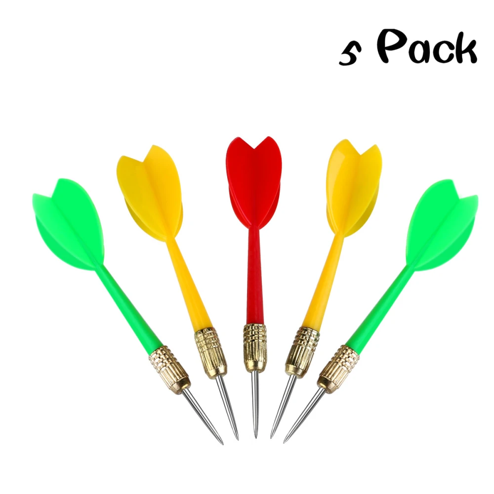 WINOMO 5pcs Multicolor Brass Barrel Darts Arrows (Random Color)