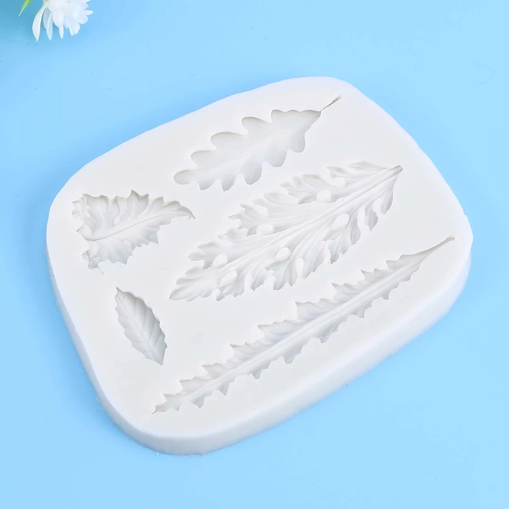 Leaves Silicone Molds Cake Decorating Tools Bakeware Cupcake Dessert Chocolate Fondant Mold(Grey)