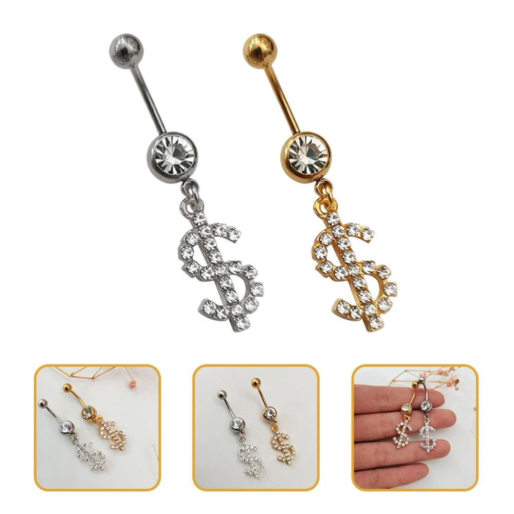 2pcs Navel Ring Alloy Belly Ring Creative Body Belly Ring Piercing Accessories