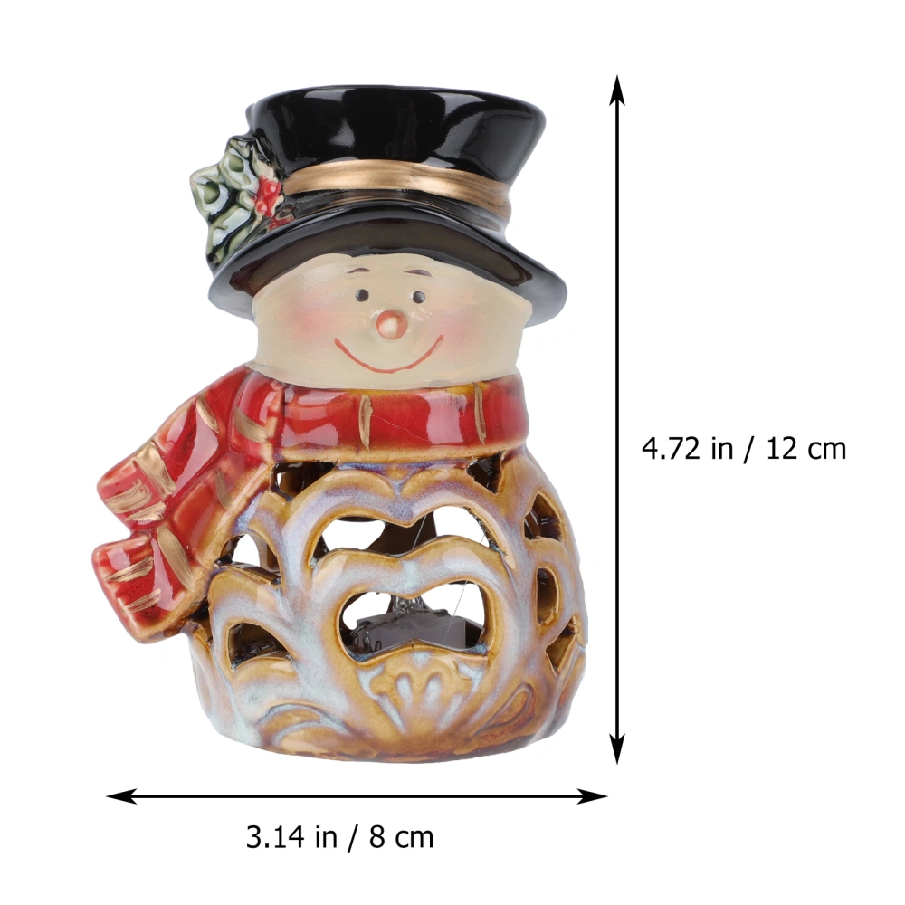 1pc Christmas Ceramic Craft Ornament Luminous Desktop Decor Festival Craft Decor