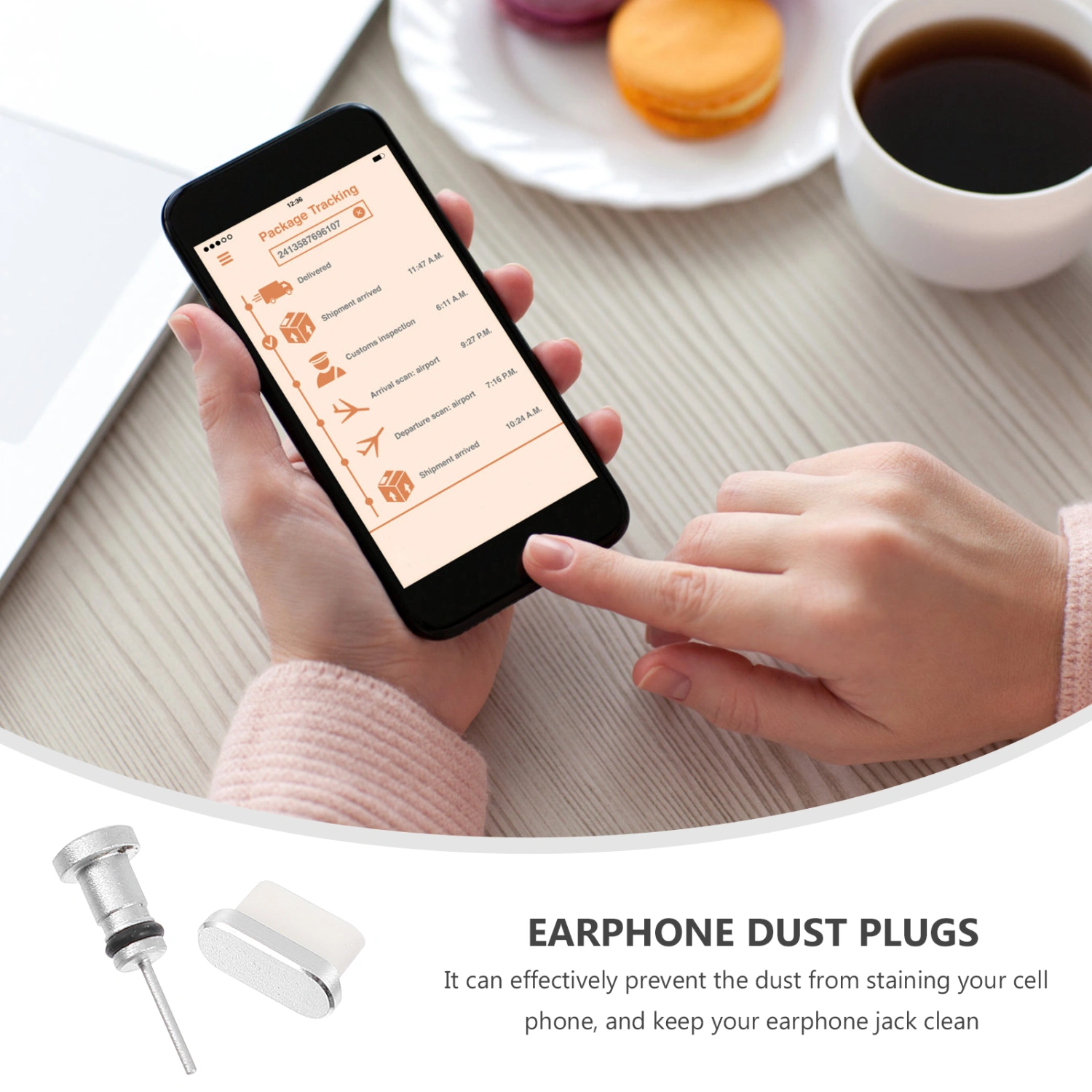2 Pairs of Phone Dust Plug Earphone Dust Plug Sets Anti Dust Type-C Port Plugs