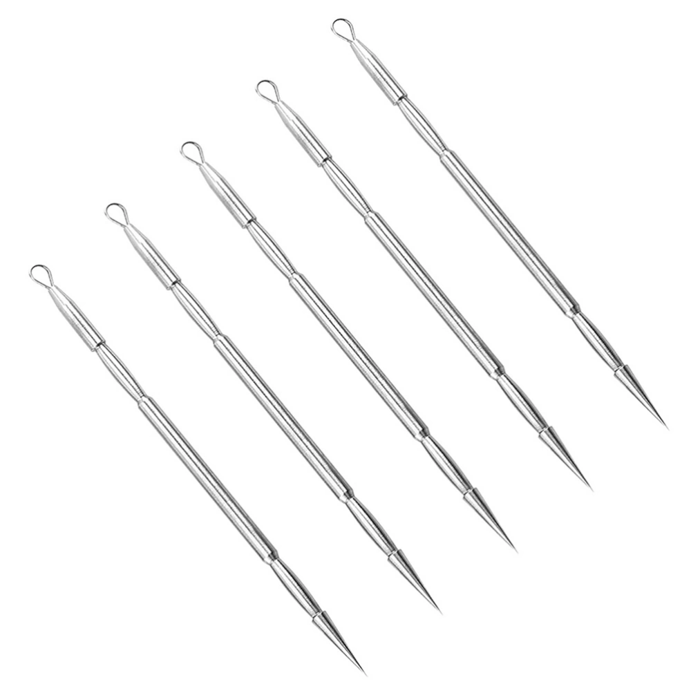 5PCS Acne Removers Portable Stainless Steel Needles Household Beauty Tools for Women Men (PVC Tube Packing)