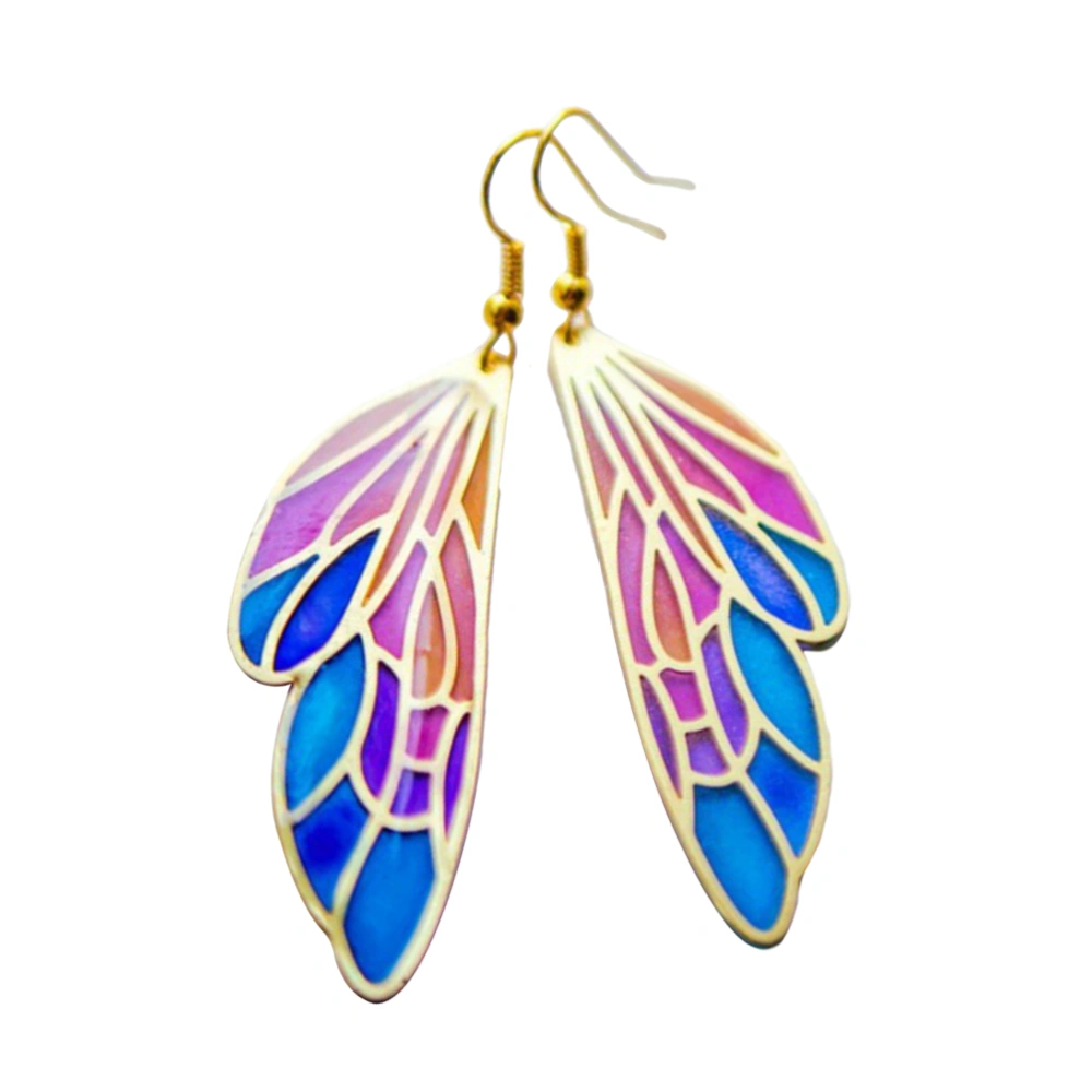 1 Pair Dragonfly Wing Earrings Colorful Earrings Jewelry for Women Girls