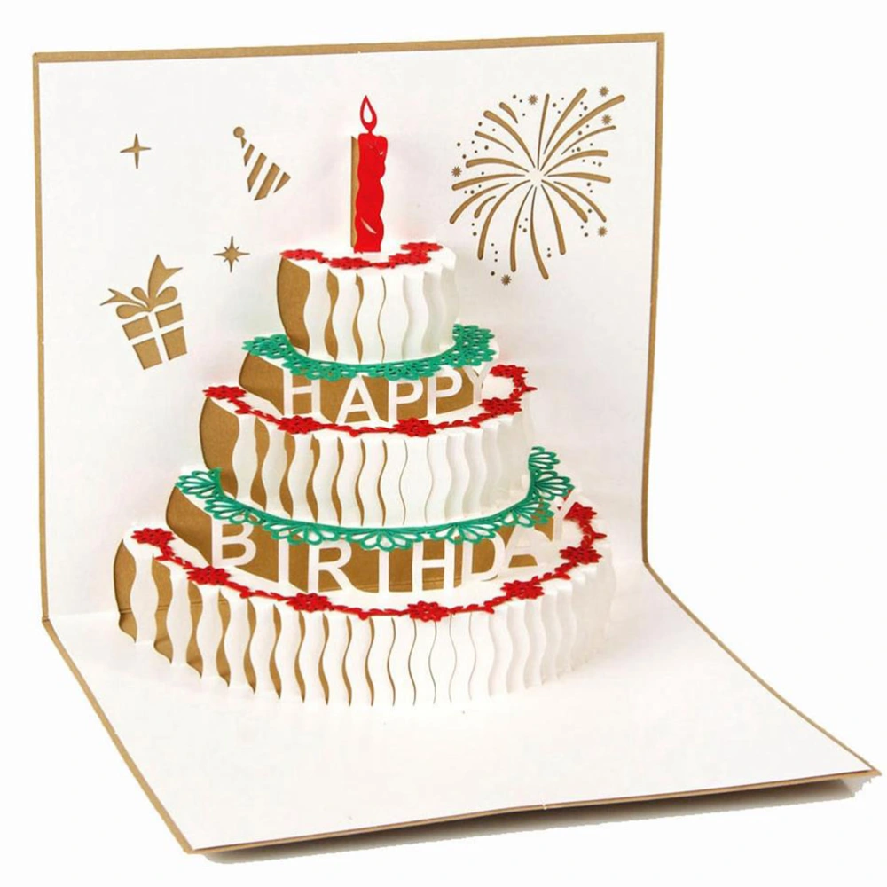 3D Up Birthday Cards Creative Birthday Greeting (Gold)