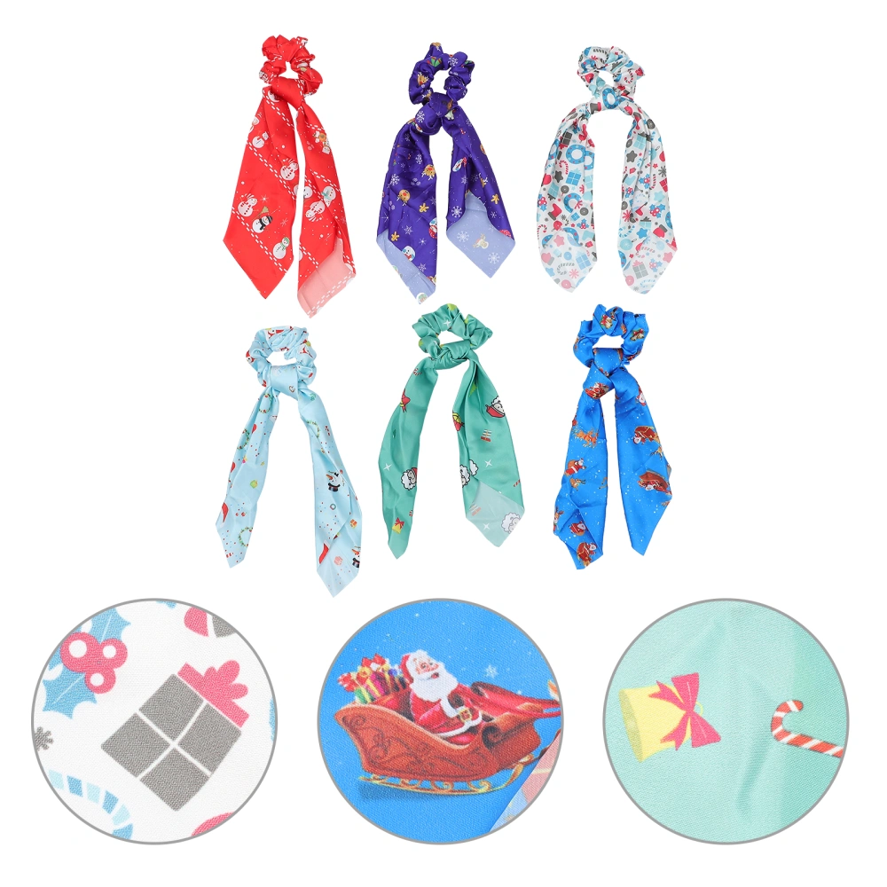 12Pcs Christmas Scrunchies Hair Scarf Elastic Hair Ties Scrunchy Ponytail Holder